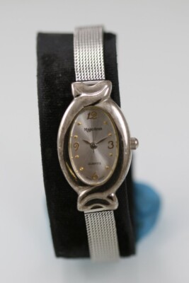 Majestron Damenarmbanduhr Quarz Edelstahl Silber Wasserdicht 30 m