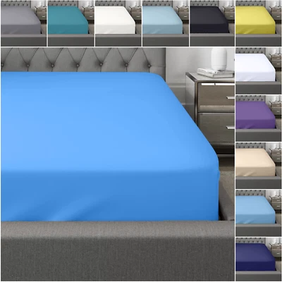 25cm Fitted Sheet Bed Sheets 400TC Egyptian cotton Single Double King Super King