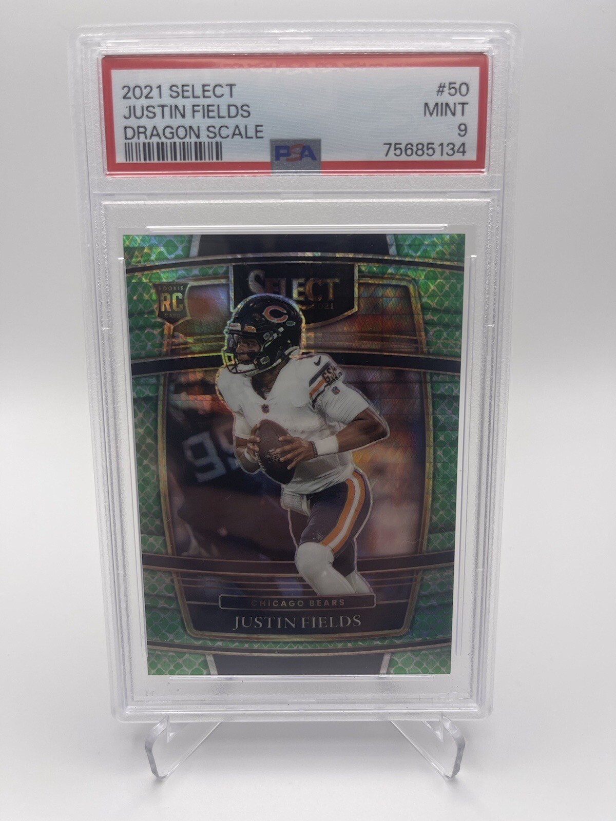 2021 Panini Select - Concourse Dragon Scale Prizm #50 Justin Fields /89 (RC)