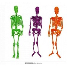 CARNEVALE HALLOWEEN SCHELETRO IN GOMMA APPENDIBILE 3 COLORI 34 CM