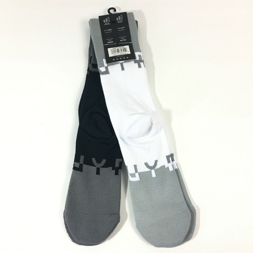 PKWY By Dwyane Wade Mens Crew Socks Large 6-12 Black White 2 Pairs - Picture 6 of 8
