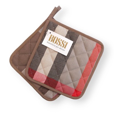 Paar Küchentopflappen BOSSI CASA 1376 Taubengrau 19x19