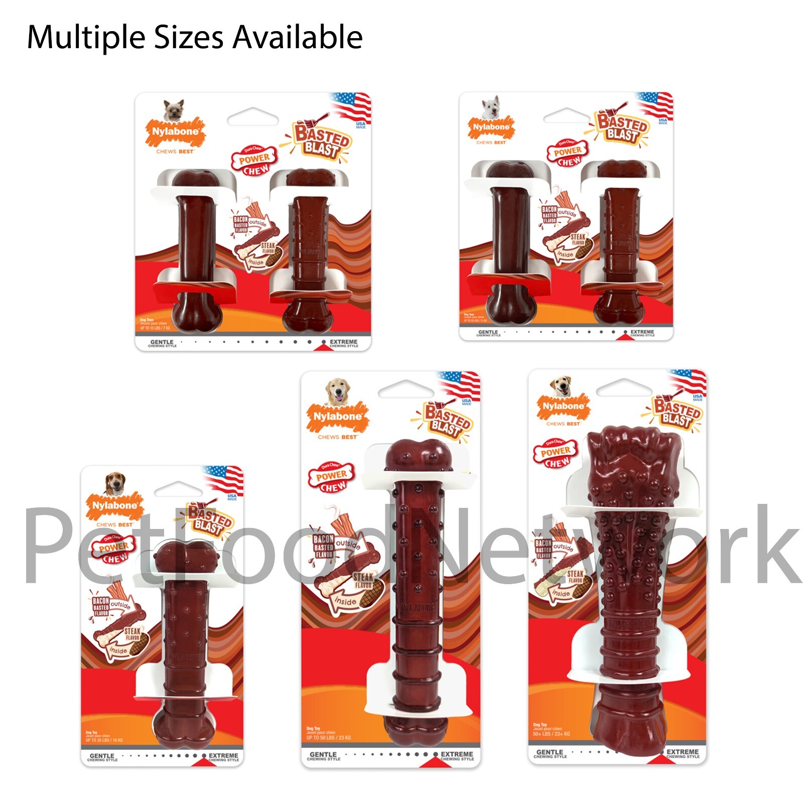 Nylabone Power Chew Basted Blast Dual Flavored Dog Chew Toys eBay