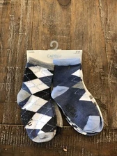 Capelli New York Toddler 6 Pair Of Socks In Blue-White-Grey Socks Sizes 2T-4T