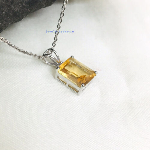 Natural Citrine Gemstone with 925 Sterling silver Pendant for women's #J556 - Picture 1 of 3
