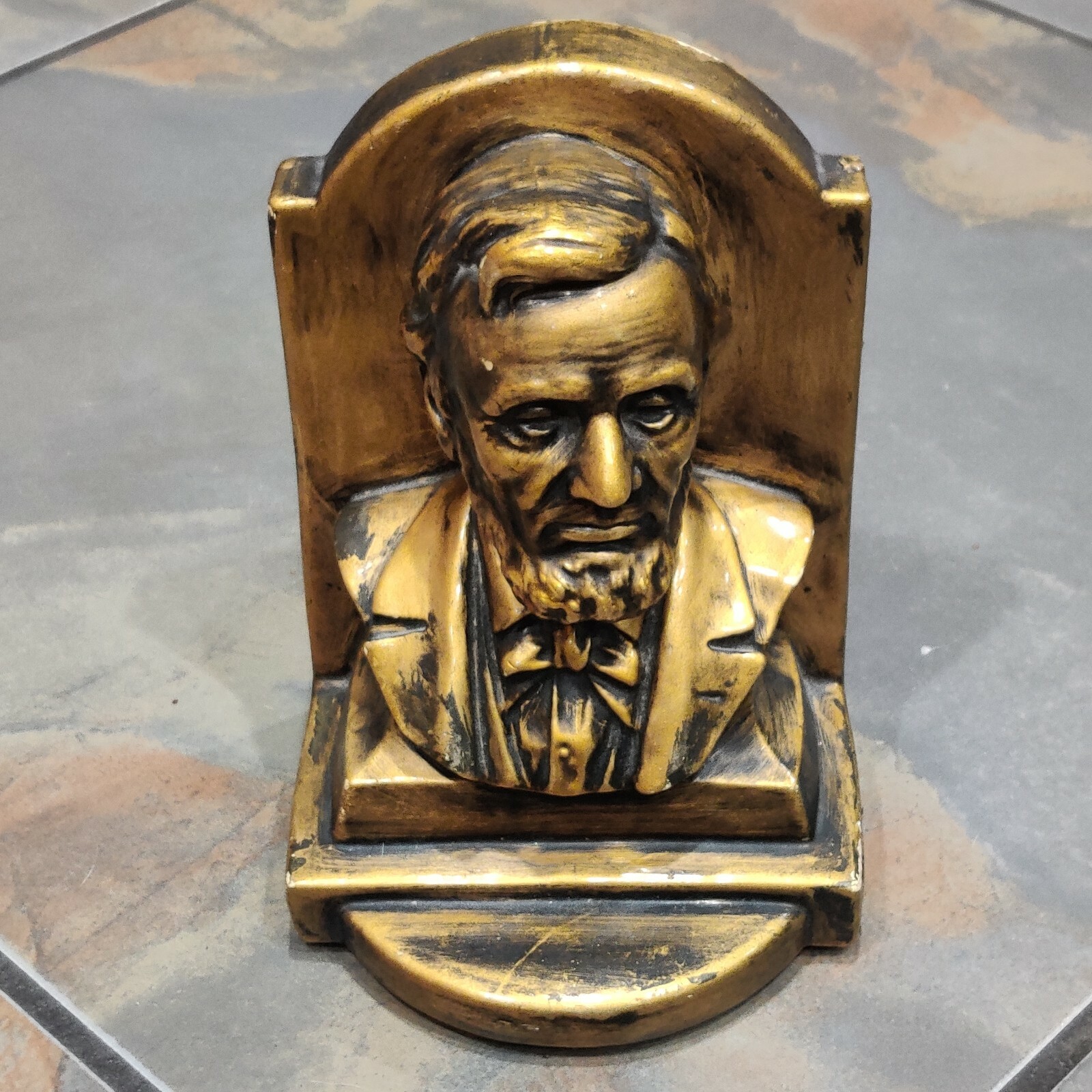 Lincoln Bookend Porcelene House of David? Vintage Bust Book End of