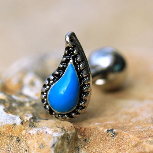 Stylish Aqua Teardrop Cartilage Earring for Trendy Looks
