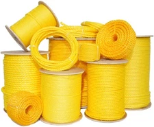 Twisted 3 Strand Polypropylene Yellow Floating Boat Barricade Commercial Rope