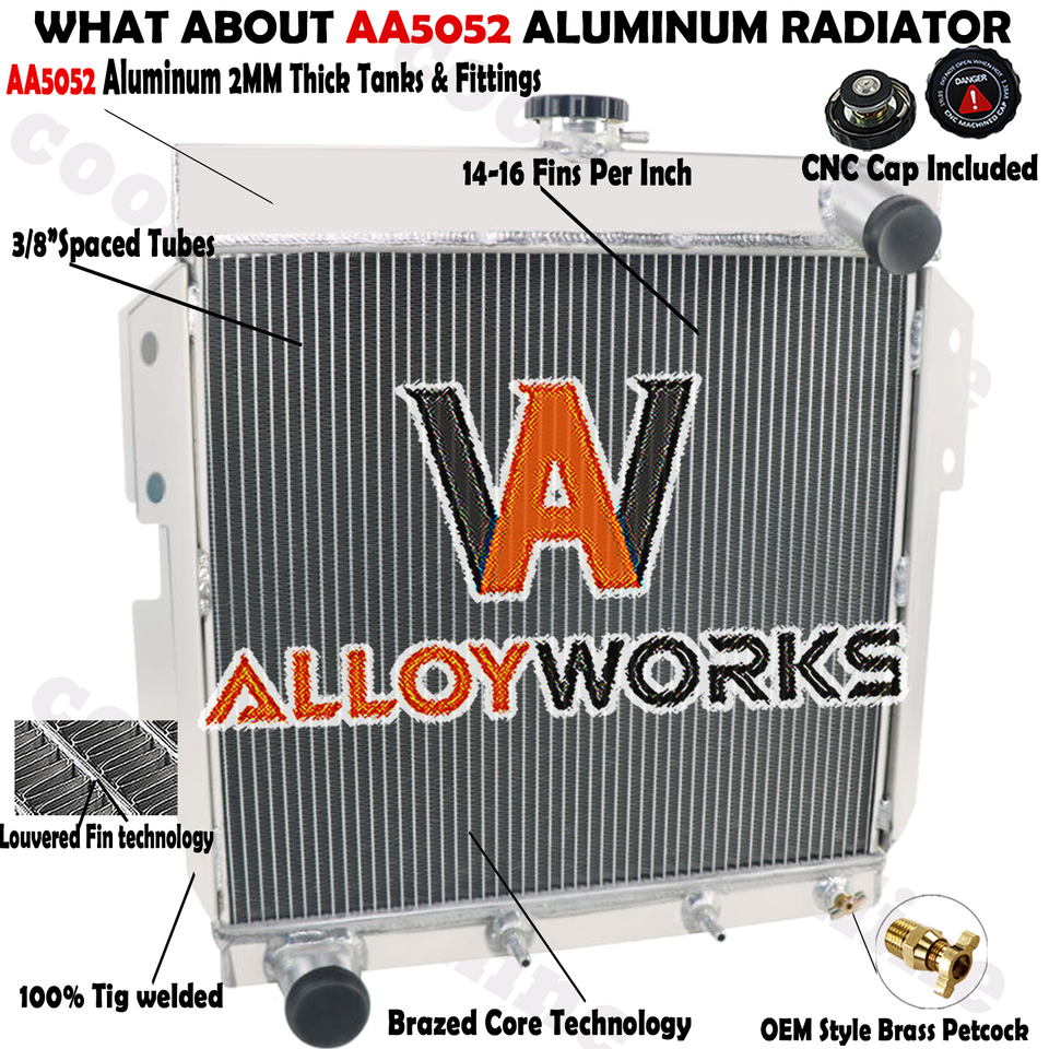 4Row AA5052 Aluminum Radiator For 1955-1957 Ford Thunderbird Series 4 ...