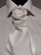 Ivory Men's  Boys Dupion Scrunch Tie Cravats  Handkerchief set, Weddings