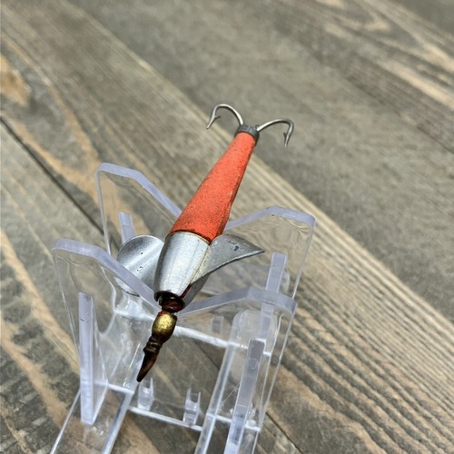 Señuelo de pesca de plástico de goma vintage señuelo de utilería cebo de manivela naranja - Imagen 10 de 11