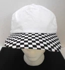 White Checkered Flag Hat Cap Race Referee NASCAR Sport Athletic Adjustable NEW