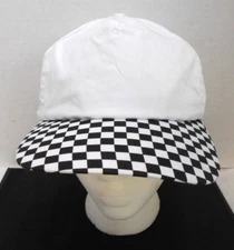 White Checkered Flag Hat Cap Race Referee NASCAR Sport Athletic Adjustable NEW 