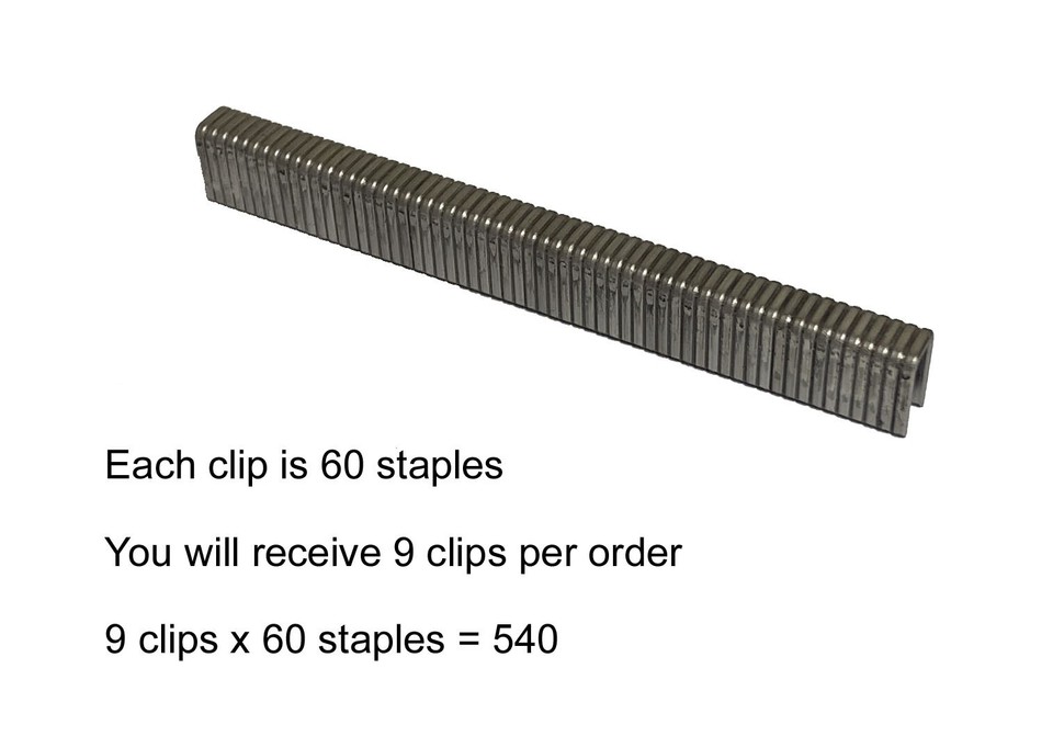 Stainless Steel L15 Staples - 18 Gauge, 1/4" Crown, 1 1/4" Length, 500 Count