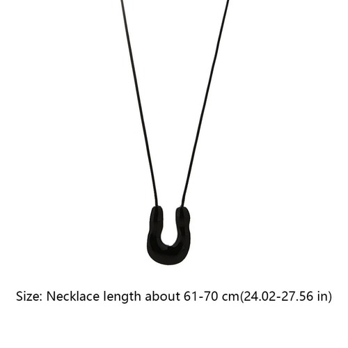U-Shape Long Leather Rope Necklace Irregular Sweater Chain Gifts - Picture 2 of 20