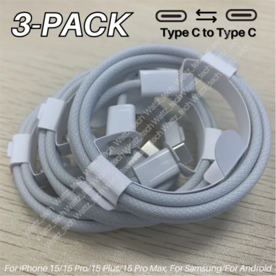 3X For iPhone 15 Pro Max Samsung USB-C to USB-C Cable Fast Charger Type C Cord