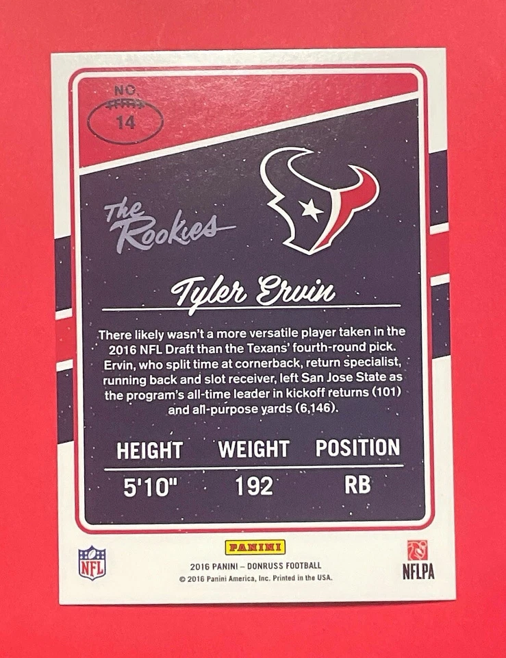 Tyler Ervin ~ 2016 Panini Donruss ~ The Rookies /999 - Image 2 of 2