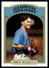 2021 Topps Heritage Minor League Simon Muzziotti Auto Clearwater Threshers #83