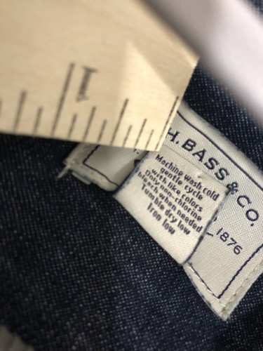 Pearl Snap Denim Jean G. H. Bass & Co Long Sleeved Button Up Shirt Women’s Sz L - Picture 8 of 20