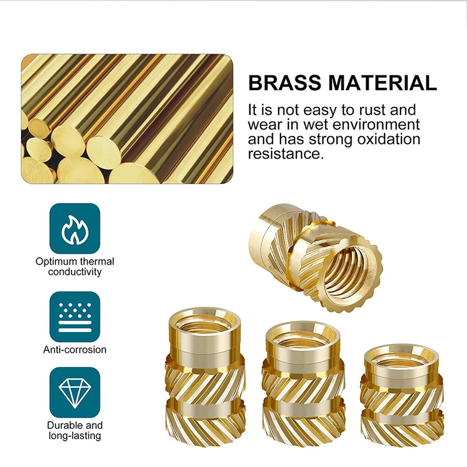 350-tlg Einpressmutter M2 M2.5 M3 M4 M5 M6 Rändelmutter Gewindeeinsatz 3D Druck - Bild 4 von 4