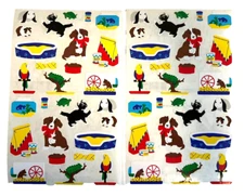 Vintage MRS GROSSMAN’S Stickers PET SHOP 1996 LOT Of 2 SHEETS Dogs Cats Parrot