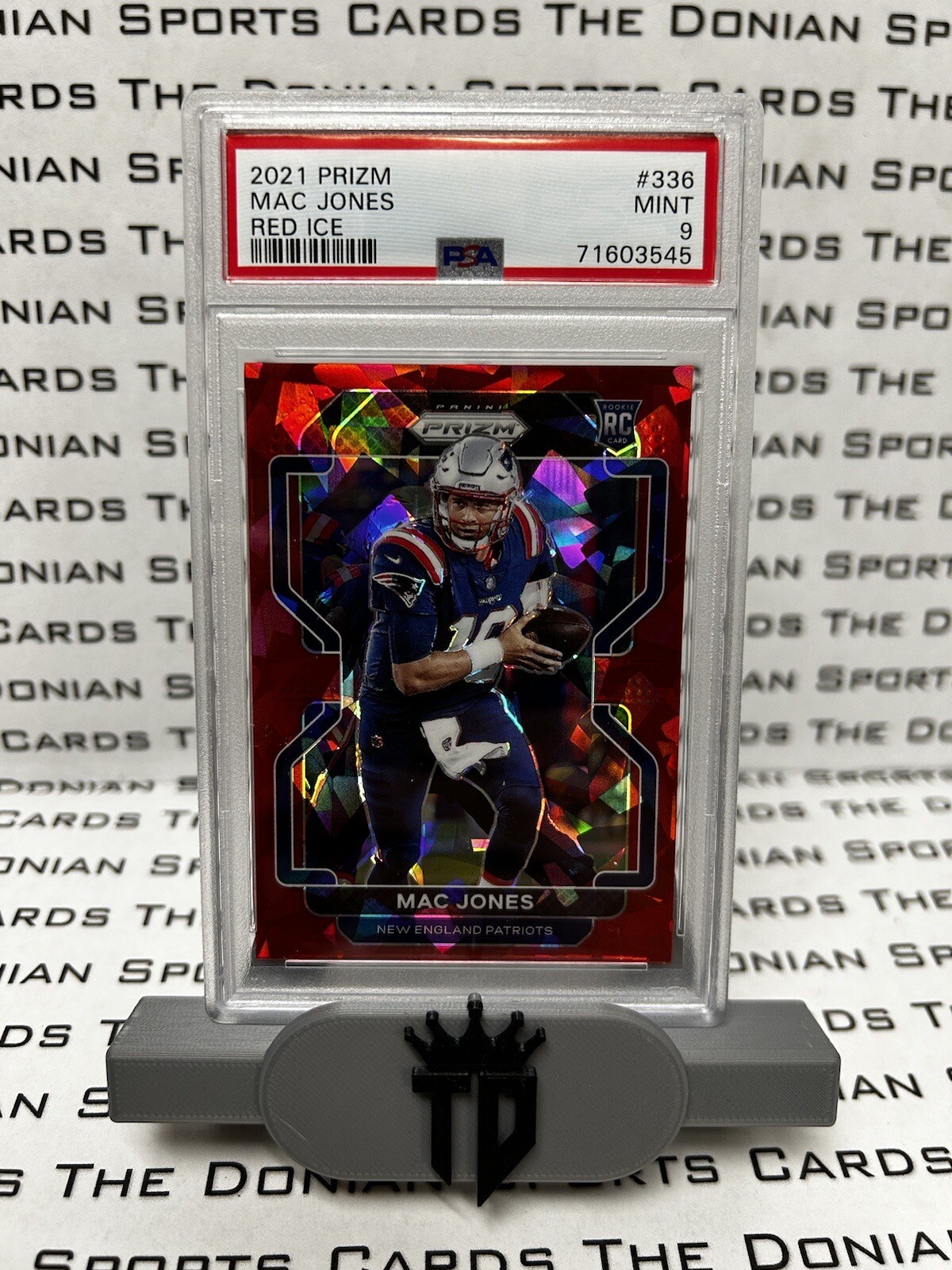 2021 Panini Prizm Red Ice #336 Mac Jones RC Mint PSA 9 Patriots