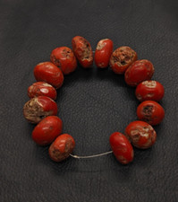 Stock vecchio!! Perline di corallo rosso Big Rondell 6 pollici - perline di c...