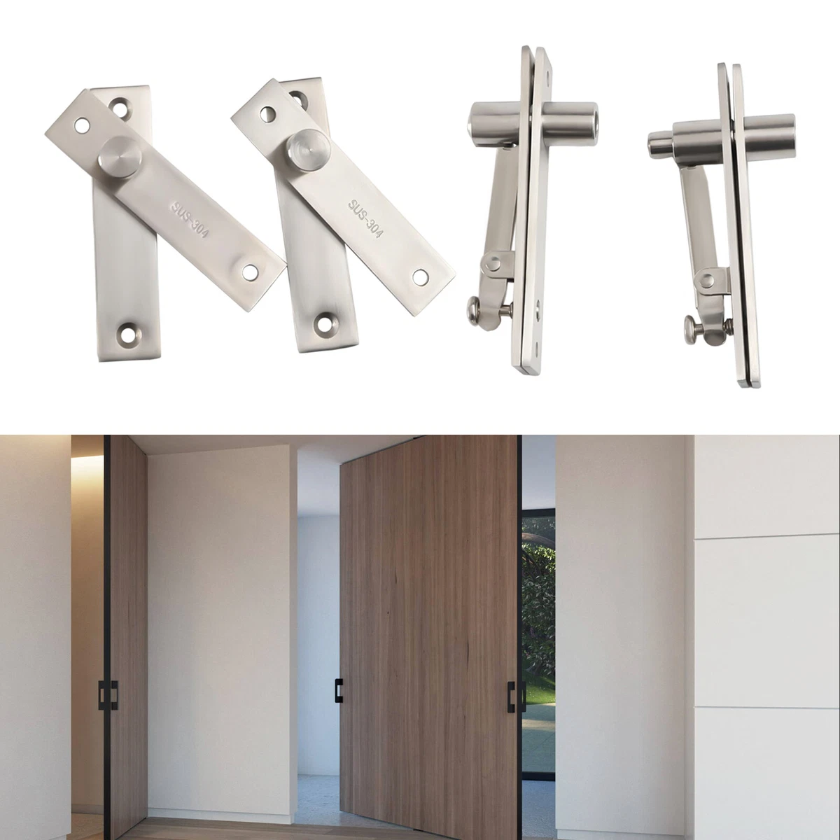 2 Set Door Pivot Hinges 360 Rotating Hidden Bookcase Hinge door