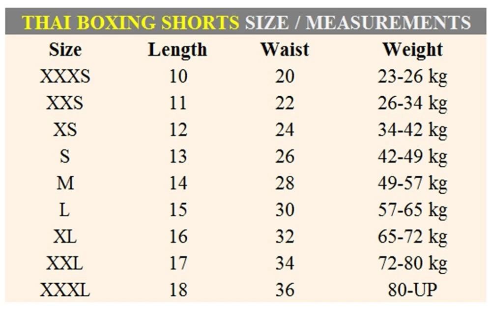 Twins muay thai shorts best sale sizing