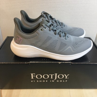 FootJoy FJ Flex Spikeless Golf Shoes, Black white red, Men's Size 6.5 US
