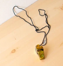 Brass Nautical Whistle with Chain for Maritime Collectors