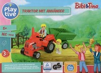 Playtive Clippys Bibi & Tina Roter Traktor Mit AnhäNger 165 Teile Klemmbausteine