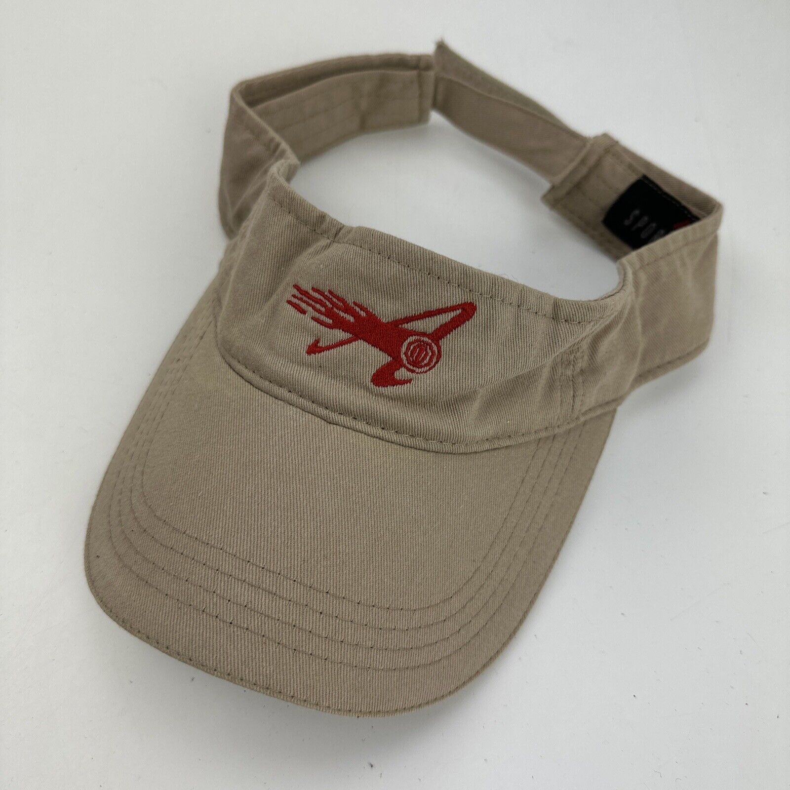 Unknown A Logo Visor Cap Hat Adjustable Beige Red - image 1