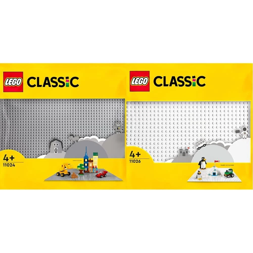 LEGO 11024 Classic Grey Baseplate, 48x48 Stud Building Base, Build and  Display B