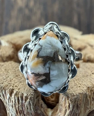 Anillo de plata esterlina nativo americano SW genuino ostra espinosa cobre dalia talla 7 Foto 1 de 4