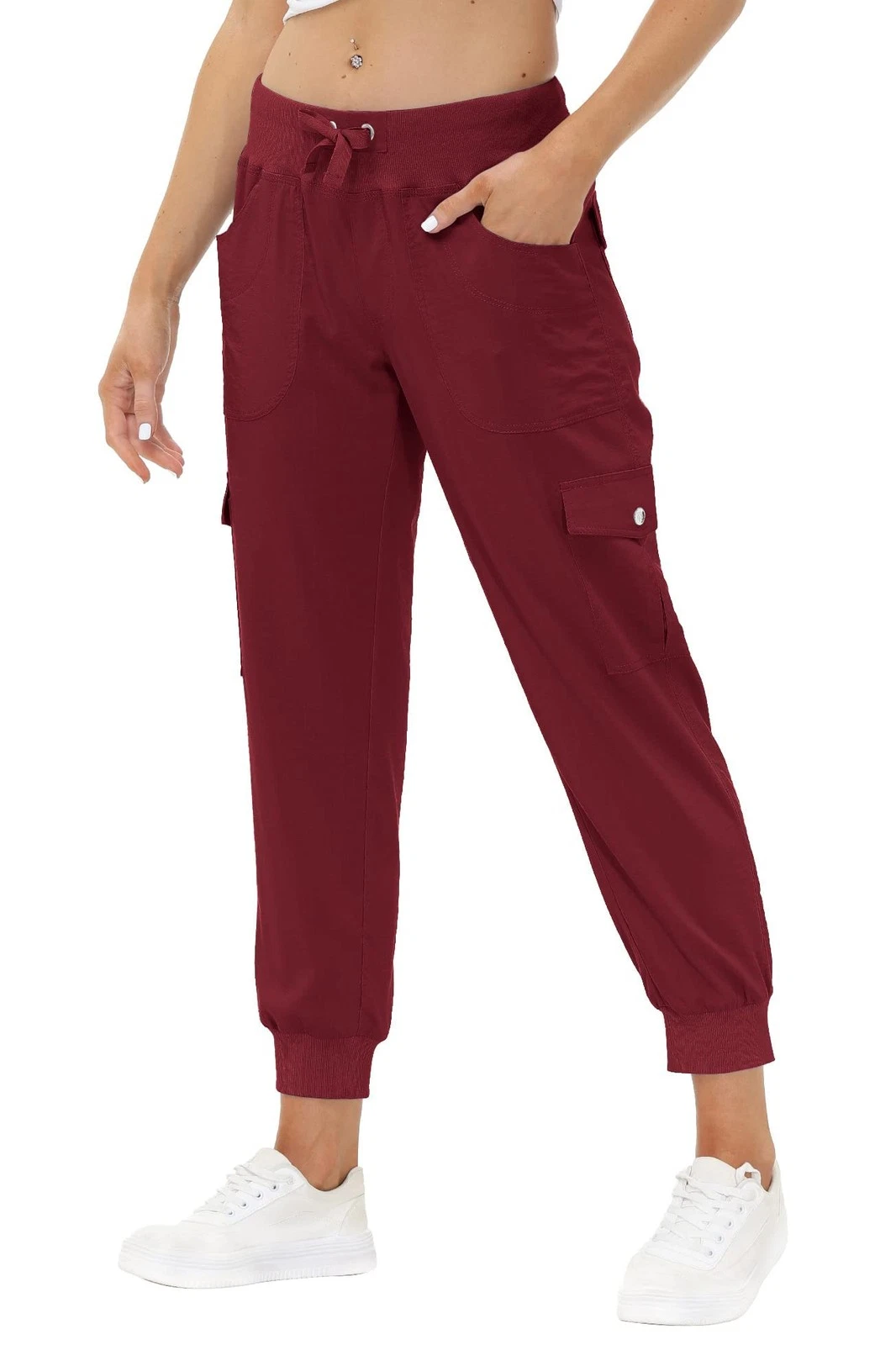 Pants Womens Cargo Trousers Long Capri Casual Pants Outdoor Joggers High Waist...