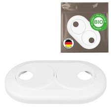 BIO Kunststoff Doppel-Heizungsrohr Rosette, 16-22mm, Heizrohr-Abdeckung 