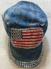 USA AMERICAN FLAG RHINESTONES BLING DISTRESSE...