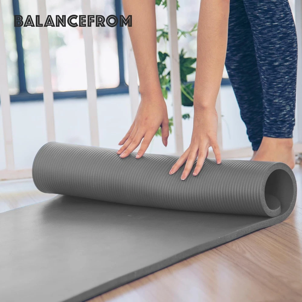 1-Inch Thick Non-Slip High-Density Yoga Mat for Exercise & Comfort