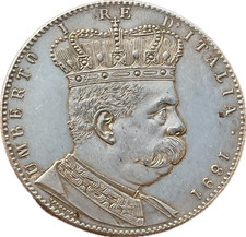 Umberto I 5 Lire 1891 Tallero Replica