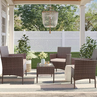 Rattan Gartenmöbel Sofagarnitur 2 Sessel Doppelsofa Tisch Indoor Outdoor