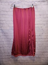 Mi Ami Francescas Long Half Slip Womens Medium Pink Laced Lined Hem With Slit