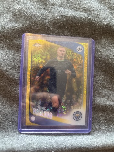 2025-26 Topps Chrome UEFA UCC Erling Haaland Yellow Mini-Diamonds Refractor #181