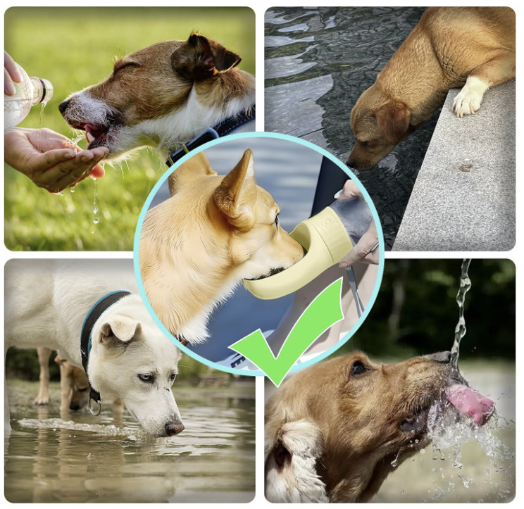 550ml Dog Water Bottle Portable for Small Medium Large Dogs Travel Feeder Pet Bo