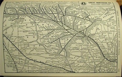 1930 GREAT NORTHERN RAILROAD EAST SYSTEM MAP