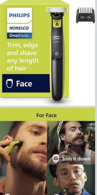 Philips Norelco OneBlade Face Trimmer Shaver USB Rechargeable Foil 1 Head