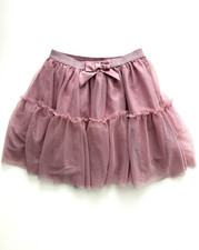 Pink Sparkle Tiered Skirt Girls Size 6X Party Blush Cottagecore Princess Bow