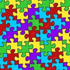 Autism Awareness Puzzle 24 - 18"x46" Hydrographic Film Hydro Dipping