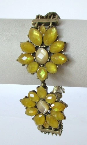 Yellow Acrylic Rhinestone Bracelet