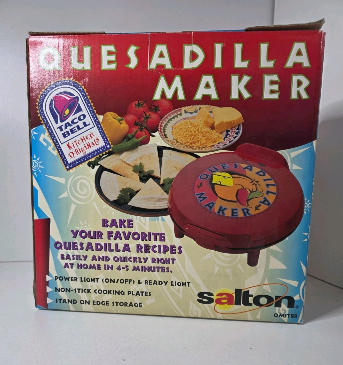 Salton Santa Fe Quesadilla Maker Red 12" New Open Box Taco Bell Edition